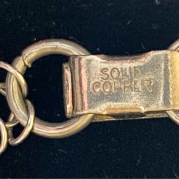 15” Clasp Marked Solid Copper Chandelier Necklace Hematite stones - Picture 5 of 10